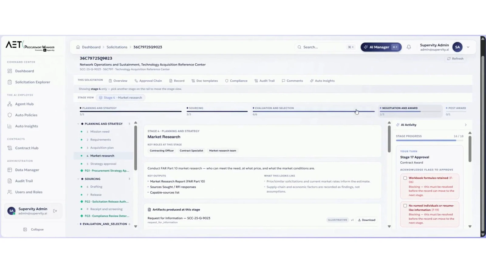 APM procurement detail view